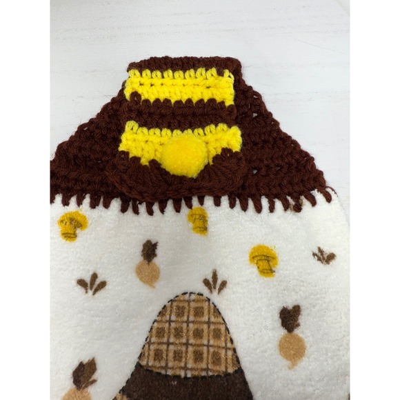 Hand made Fall Scarecrow Kitchen Towel Set Crochet Pot Holders Coasters - Picture 4 of 8
